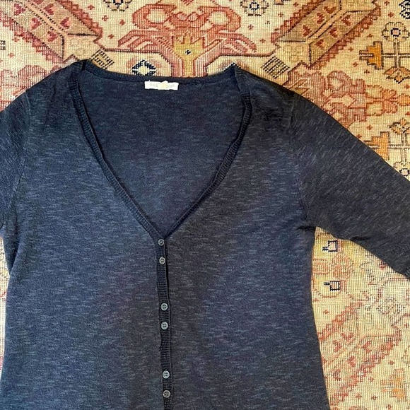 Eileen Fisher gray 3/4 sleeve button down cardigan XS - Picture 1 of 6